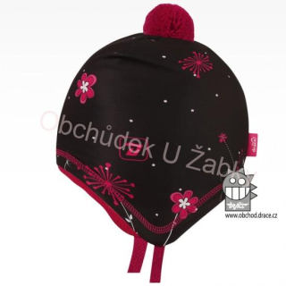 Dívčí ZIMNÍ ČEPICE růžová/černá Laponka Polárka Dráče