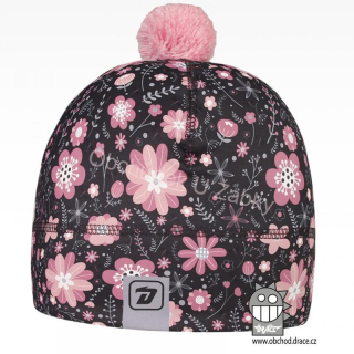 DÍVČÍ ZIMNÍ ČEPICE černá/růžová Flavio Dráče