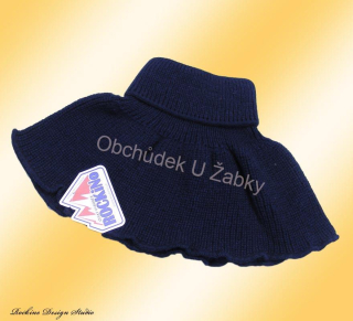 Dětský pletený nákrčník tm.modrý Rockino 4090