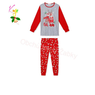 DÍVČÍ PYŽAMO šedá/červená Kugo MP3828