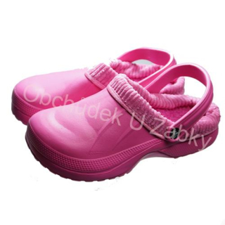 DÁMSKÉ GUMOVÉ NAZOUVÁKY ZATEPLENÉ PLNÉ růžové Listar W5093