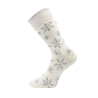 Dámské thermo ponožky smetanové vločky Frooloo Fuski Boma Voxx