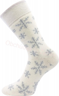Dámské thermo ponožky smetanové vločky Frooloo Fuski Boma Voxx