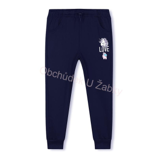 DÍVČÍ TEPLÁKY tm.modré Kugo TM7202