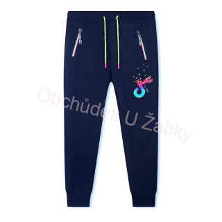 Dívčí tepláky tm.modré Kugo WT0838