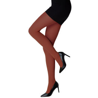 Dámské punčochové kalhoty s mikrovláknem hnědá/červená 50 DEN Fuski Boma