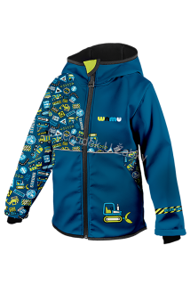 Chlapecká softshellová bunda bagr modrá WAMU