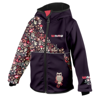 Dívčí softshellová bunda sova fialová WAMU