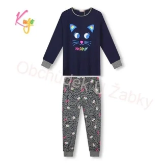 DÍVČÍ PYŽAMO tm.modrá/šedá Kugo MP1765