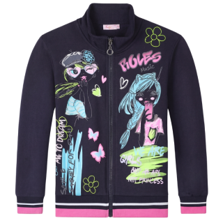 Dívčí mikina tm.modrá Kugo GM8711