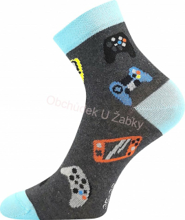 Chlapecké ponožky Kay šedé game Fuski Boma Voxx
