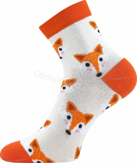 Dívčí ponožky Kay smetanové lišky Fuski Boma Voxx