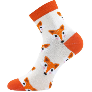 Dívčí ponožky Kay smetanové lišky Fuski Boma Voxx