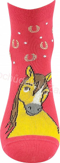 Dívčí ponožky Kay červené koník Fuski Boma Voxx