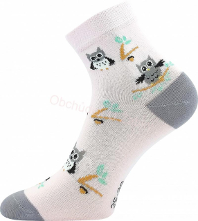 Dívčí ponožky Kay růžové sovičky Fuski Boma Voxx