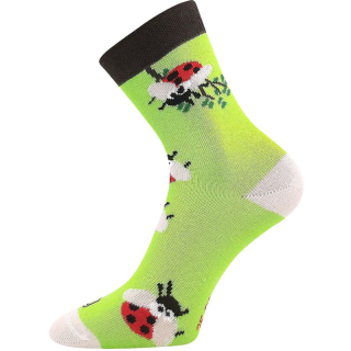 Dívčí ponožky Woodik zelené berušky Fuski Boma Voxx