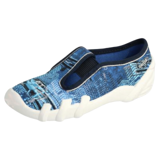 CHLAPECKÉ bačkory modré auto BEFADO 290X270