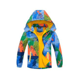 Dětská TEPLEJŠÍ BUNDA modrá/oranžová  Kugo B2993N