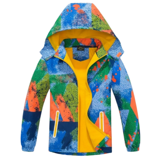 Dětská TEPLEJŠÍ BUNDA modrá/oranžová  Kugo B2993N