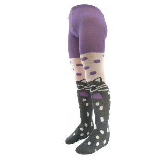 Dívčí punčocháče fialová kočka Fuski Boma Voxx