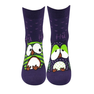 Dámské teplé ponožky borůvková Pruhana 12 Fuski Boma Voxx