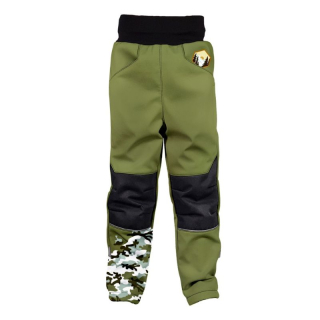 Dětské softshellové kalhoty zateplené maskáč WAMU