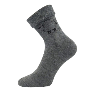 Dámské, pánské zimní ponožky tm.šedá melé Ovečkana Fuski Boma Voxx
