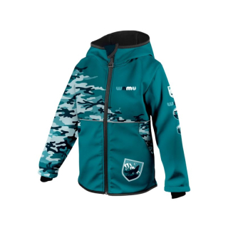 Dětská softshellová bunda maskáčová petrolej Wamu