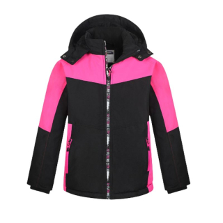 Dívčí ZIMNÍ BUNDA růžová/černá Kugo BU617