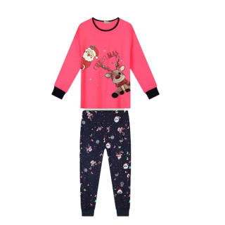 DÍVČÍ PYŽAMO růžová/tm.modrá Kugo MP3826