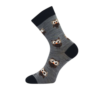 Dámské vlněné merino ponožky šedá BUBO Voxx