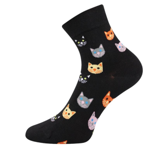 Voxx Dámské ponožky Felixa černé kočičky