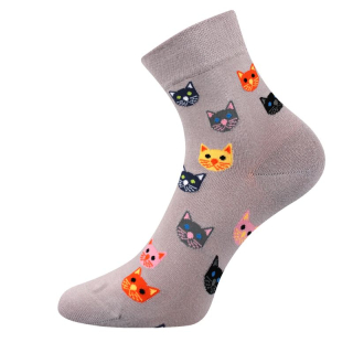 Voxx Dámské ponožky Felixa šedé kočičky