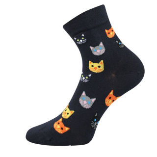 Voxx Dámské ponožky Felixa tm.modré kočičky