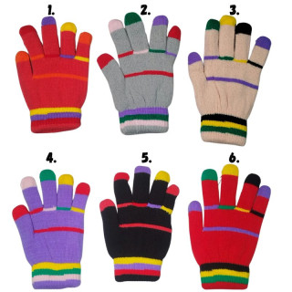 DÍVČÍ zateplené pletené RUKAVICE Gloves MS013