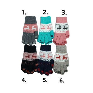 DÍVČÍ zateplené pletené RUKAVICE Gloves MS097