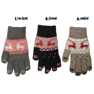 DÍVČÍ zateplené pletené RUKAVICE Gloves MS097