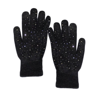 DÁMSKÉ pletené RUKAVICE černé Novia N061