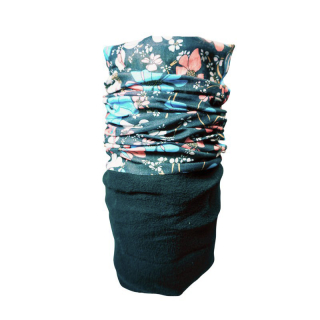 Nákrčník multi-fleece kytičky černý Novia