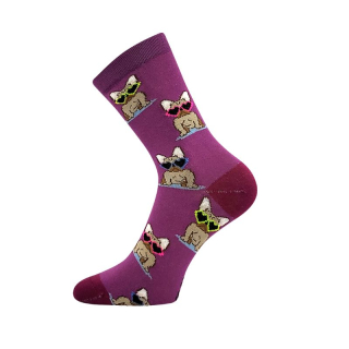 Dívčí ponožky  fialové buldoček Fuski Boma Voxx