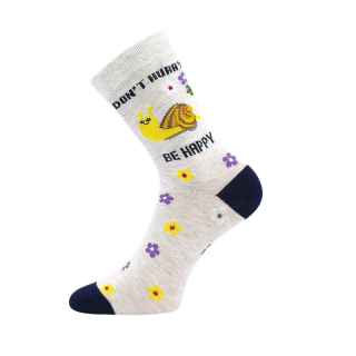 Dívčí ponožky  šedý melír šneček Fuski Boma Voxx