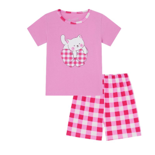 DÍVČÍ LETNÍ PYŽAMO růžová Wolf S2563