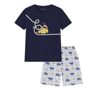 Chlapecké LETNÍ PYŽAMO tm.modrá Wolf S2561