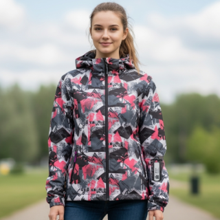 Dívčí softshellová bunda (bez fleesu) růžová/černá