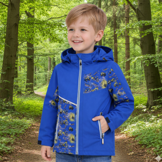 Chlapecká softshellová bunda nezateplená modrá Kugo HK5658