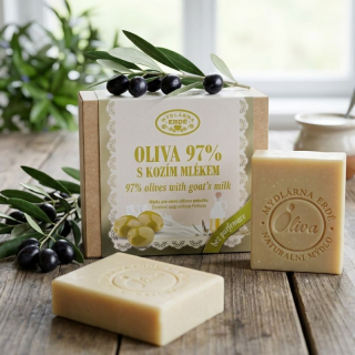 Přírodní olivové mýdlo Oliva 97% s kozím mlékem 100 g