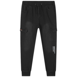 CHLAPECKÉ RIFLOVÉ tepláky černé Kugo CK0936