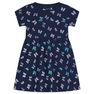 DÍVČÍ ŠATY tm.modré Wolf S2514