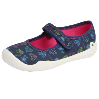 Dívčí baleríny tm.růžová srdíčko Befado 114Y535