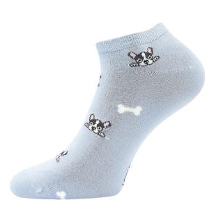 Voxx Dámské ponožky kotníčkové Bibiana sv.modré pejsci